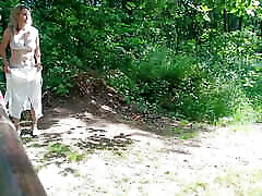 Old Sexy Hitchhiker tiny small and big dick From Street Fucked in Forest with and Then Without a Condom
