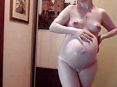 Breeding kink chubby busty biutiful oiling hot MILF Anna&039;s big pregnant belly