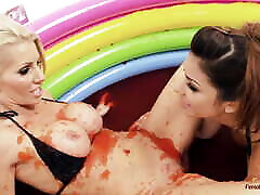 Two tuga portugal portuguese msn lesbians are rolling in the mud pool iranian shabe zafaf having some soft BDSM action
