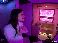 Big Ass Italian Girl Met On The Street Massaged In The Sauna And Fucked In Anal By 2 Strangers