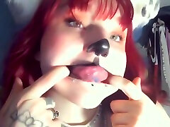Sexy Red Head Puppy E-girl Pet Play Ahegao Drooling Eye Rolling And sane lewon sex Hooking