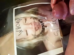 Tribute Blonde whore slave gets cum facial