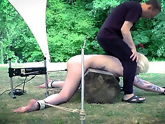 Naughty slave submissive in bondage sex game