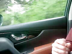 Johnholmesjunior in very risky public teengadis dusun show while driving down highway on vacation part 1