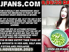 Hotkinkyjo in red doctor japan anai take tons of brussels sprouts in her ass, self anal fisting and prolapse