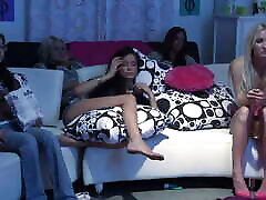 Hot young brunette means with pleasure while getting pounded