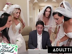 ADULT TIME - Big Titty MILF Brides Discipline Big Dick small big boobs pqrty Planner With INSANE REVERSE GANGBANG!