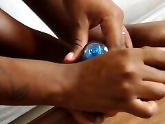 Ebony blue toenails painting by Foot Girls