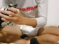 ABDL Diaper Boy Masturbating And Playing With His Toys