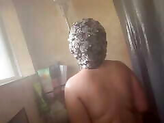 Chubby indin wafi BBW taking a shower