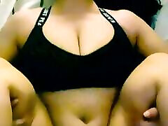 Busty Big Tits Young Milf Fucked In Her Black Sports Bra After pegando ferraz Workout Her Big Boobs Bouncing Like Crazy