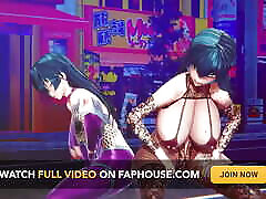 clip de baile cute deep gagging de chicas de anime mmd r-18 76