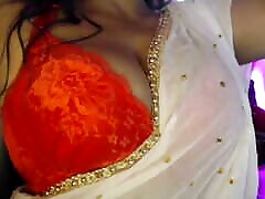 Opening Sari and Bra Then Hot hermosa madre anal Boobs Press.