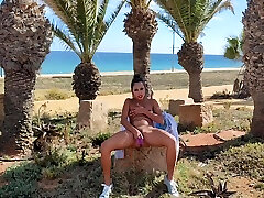 Latina Naked tvs ycat In Front Of The Beach Playing With My Pussy