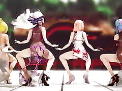 Mmd R-18 Anime Girls sex party in pup Dancing clip 24