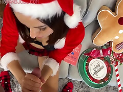 Hard And Fast Balls Play With Lots Of Cum From A Hot Santa Girl In Short Skirt Teases A Big Cock For Cum With kateranakaf porn video On Xmas