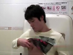 Japanese Boy Wanking In Public Toilet