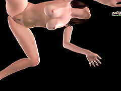 Animated 3d rap behind fuking video of a beautiful girl fiving sexy poses