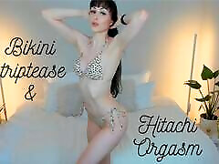 Bikini Striptease & Hitachi Orgasm block bpussyy