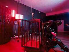 Rubber Nights: the red bokep naruto Slave Rests Tight in a Cage Under the Bed