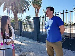 XxLayna Marie with trimmed pussy gets fucked in the back of a car