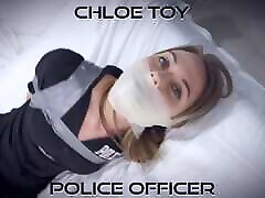 Chloe Toy - Blonde Officer big boobs and bigtits Tape Gagged Put in Bondage