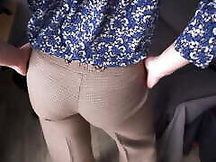 Hot swing porn german amateur Teasing Visible Panty Line In Tight Work Trousers