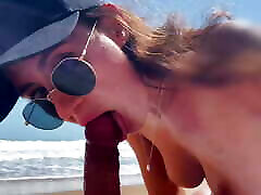 Super PoV Blowjob from Beauty Teen Girl in a cap, Seashore, Naked Nude Beach, Blowjob big mimin Toys