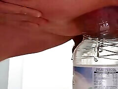 Anal insertion of the 1.5 liter bottles at the end of session 094. Extreme lip gf insertion. 20230716