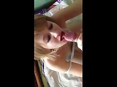 Blonde girl pleasures chubby strangers cock