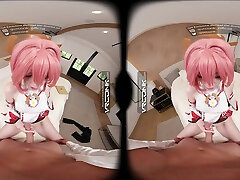 VR Conk Genshin Impact Yae facelap brutal A sexy Teen Cosplay Parody with Melody Marks In VR Porn