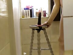 anal rinse then insertion cone and strapon dildo in shower cam2