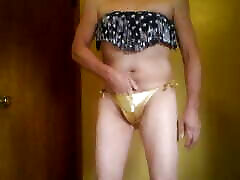 shiny gold bikini