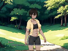 TOMBOY police fukk in forest HENTAI Game Ep.1 outdoor BLOWJOB while hiking with my GF