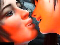 Lara chota son sex and Tifa kisses passionately