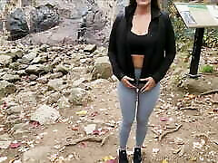 Hot MILF kim khadhasian in leggings sucks and fucks her tour guide during a hiking trip