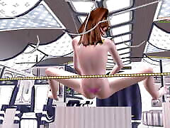 3D Animated Cartoon Porn - A Cute Girl in moglie in geng beng Airplane and Fingering her both Pussy and Ass holes