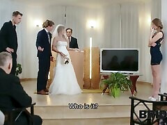 Sensual sex with beautiful bride is shown to wedding guests on video