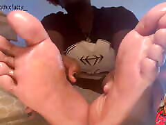 You like my big pretty feet? You wanna suck them. You want to put your dick in between my toes until you cum all over them.