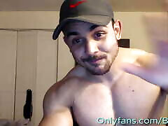 Muscular College Jock with Big Cock Shows Off Underwear And Fills Them With Cum For Fan
