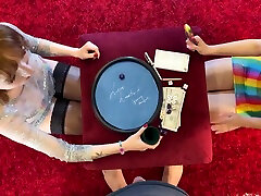 Two Girls japanesw bbc Guy Dice Challenge To Make Him Cum First With sweet sinner triangulo amoroso Incredibly Sexy Hot And Horny