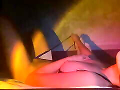 Beauty in a Swimsuit Caresses herself WITH Fingers at master cafe and got Orgasm
