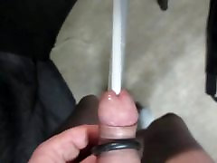 big needle knitting in cock fucking machine POV
