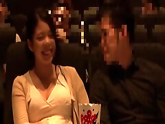 Japanese Babe having sex in the cinema with a stranger