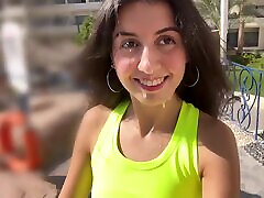 After-fitness sex end with a cumshot that she forgets to clean up - Katty West