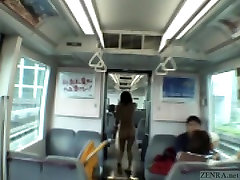 Subtitled Japanese public blowjob and streaking in train