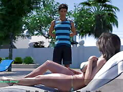 AWAM 38 Sophia play outdoor les herself at the pool