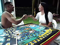 Playing with her stepsister Anita at very hot challenges until the final challenge is fucking