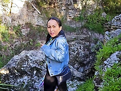 Cave exploration with big tits Thai MILF who is horny today