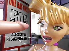 3dgspot-blondynka nastolatka deepthroats i gags a ogromny kogut w a dildo sklep! animacja 3d!